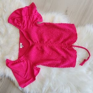 Cabana by Crown & Ivy, pink crop top, sz L